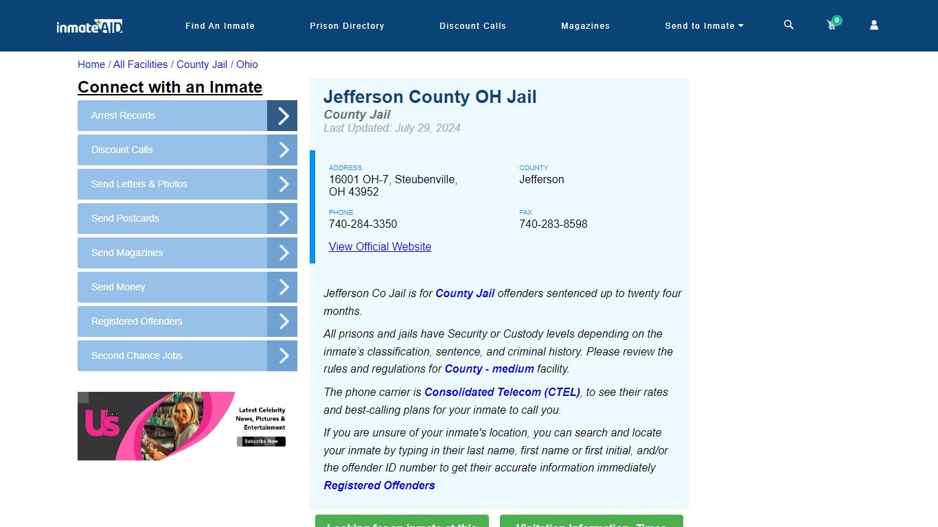 Jefferson County OH Jail - Inmate Locator